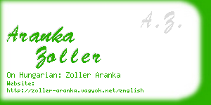 aranka zoller business card